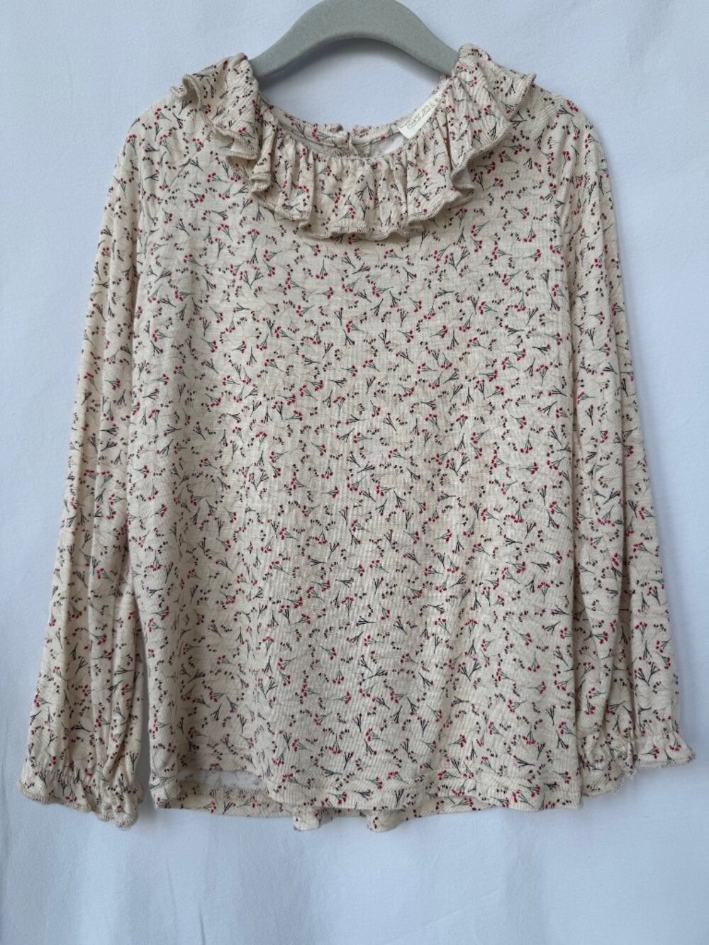 Chelsea & Violet Girls Size 5 Christmas Floral Ruffle Blouse